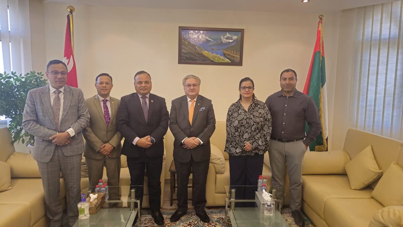 Presidential Advisor Sunil Bahadur Thapa Visits Nepalese Embassy in Abu Dhabi