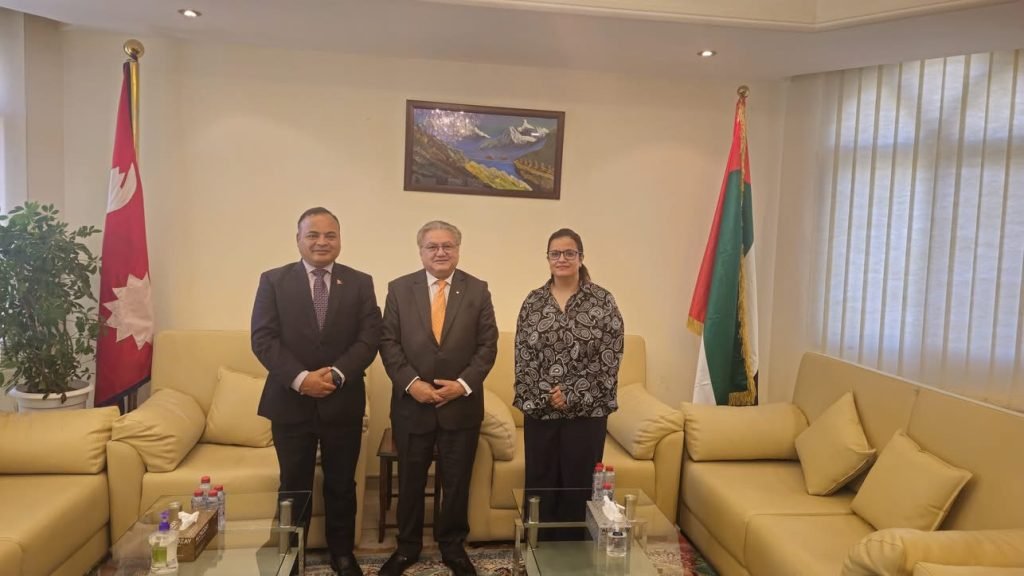 Sunil Bahadur Thapa Visits Nepalese Embassy in Abu Dhabi
