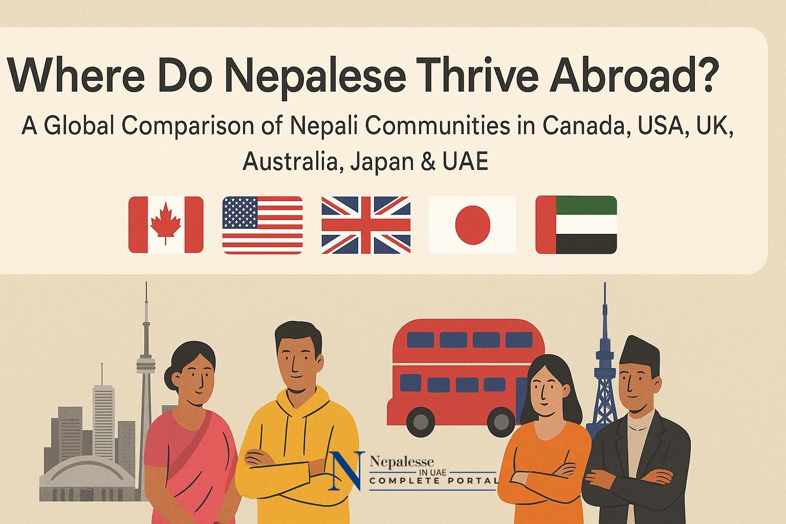 Where Do Nepalese Thrive Abroad? A Global Comparison of Nepali Communities in Canada, USA, UK, Australia, Japan & UAE